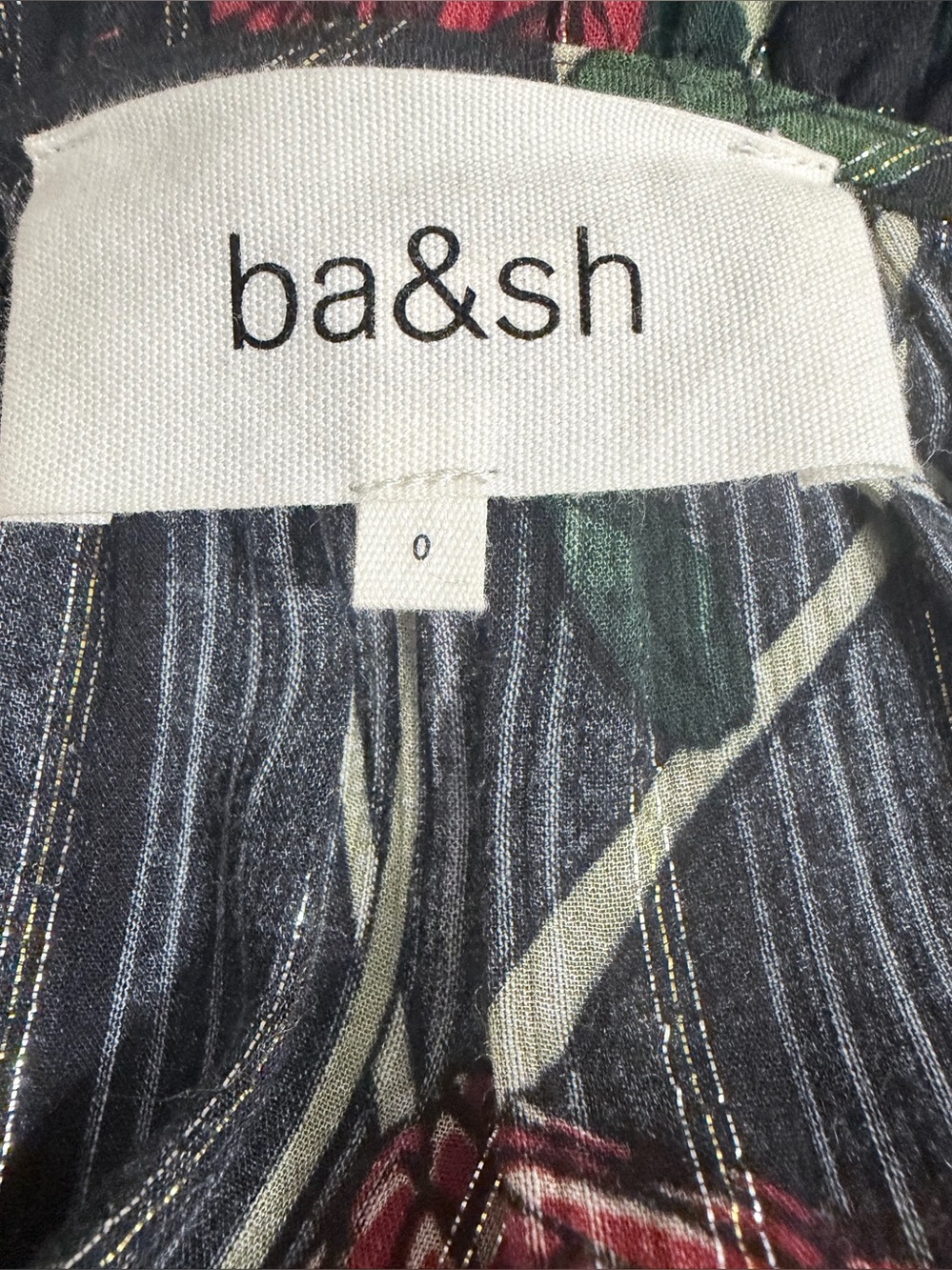 ba&sh "Patty" Black Floral Metallic Midi Dress – Size Small - Picture 8 of 9